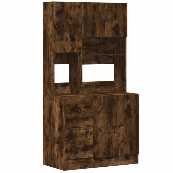 vidaXL Ντουλάπι Κουζίνας Καπνιστή Δρυς 95x50x180 εκ. Επεξεργ. Ξύλο