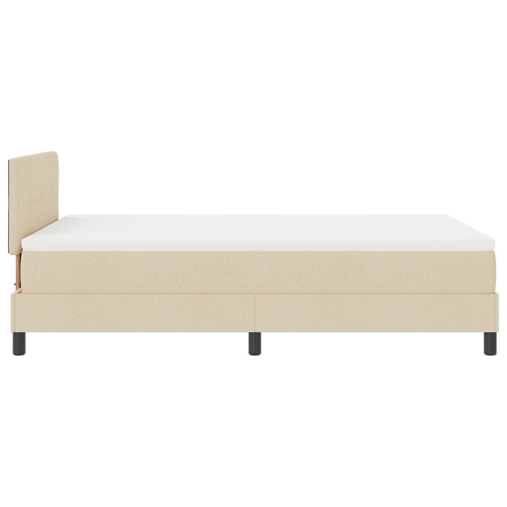 vidaXL Κρεβάτι Box Spring με Στρώμα & LED Κρεμ 120x190 εκ. Ύφασμα