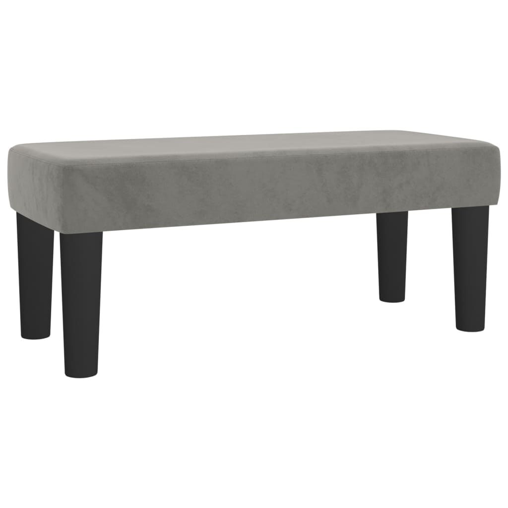 vidaXL Κρεβάτι Boxspring με Στρώμα Ανοιχτό Γκρι 90x200 εκ. Βελούδινο