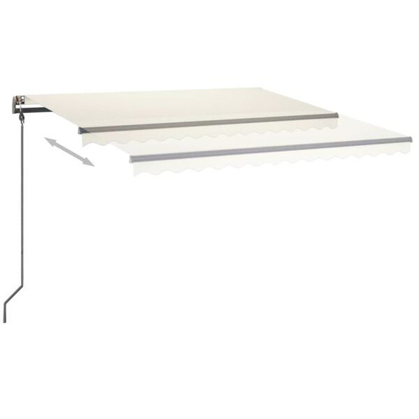 vidaXL Τέντα Συρόμενη Χειροκίνητη με LED Κρεμ 4,5x3 μ.