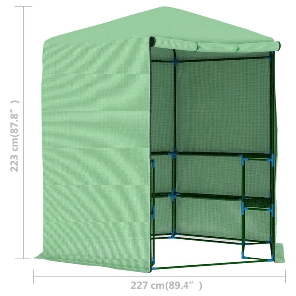vidaXL Θερμοκήπιο με Ράφια 227 x 223 εκ. από Ατσάλι