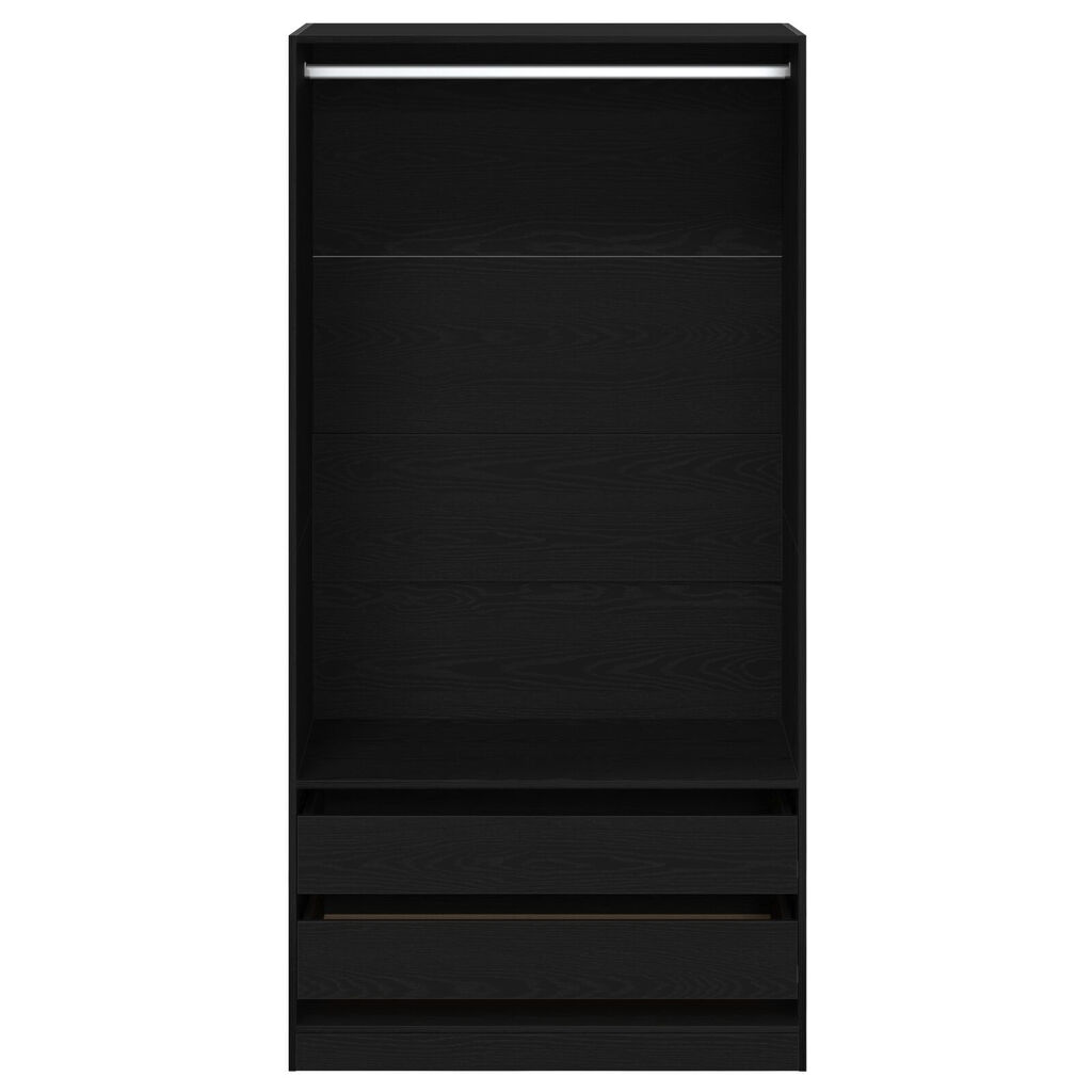 vidaXL Ντουλάπα Μαύρο Δρυς 100x50x200 εκ. Επεξεργασμένο Ξύλο