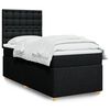 vidaXL Κρεβάτι Boxspring με Στρώμα Μαύρο 90x200 εκ. Υφασμάτινο