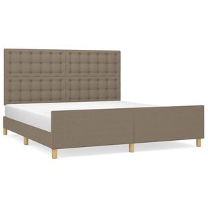 vidaXL &Pi;&lambda;&alpha;ί&sigma;&iota;&omicron; &Kappa;&rho;&epsilon;&beta;&alpha;&tau;&iota;&omicron;ύ &mu;&epsilon; &Kappa;&epsilon;&phi;&alpha;&lambda;ά&rho;&iota; Taupe 180x200 &epsilon;&kappa;. &Upsilon;&phi;&alpha;&sigma;&mu;ά&tau;&iota;&nu;&omicron;