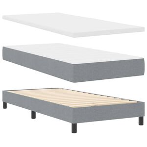 vidaXL Κρεβάτι box spring με στρώμα Ανοιχτό γκρι 80 x 200 cm ύφασμα