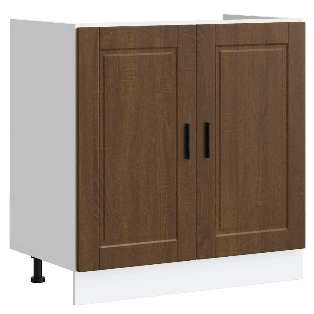 vidaXL Ντουλάπι βάσης νεροχύτη Porto Καφέ Δρυς 80x46x81,5 cm