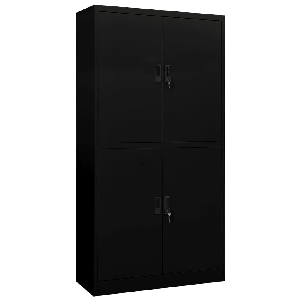 vidaXL Ντουλάπα Γραφείου Μαύρη 90 x 40 x 180 εκ. Ατσάλινη