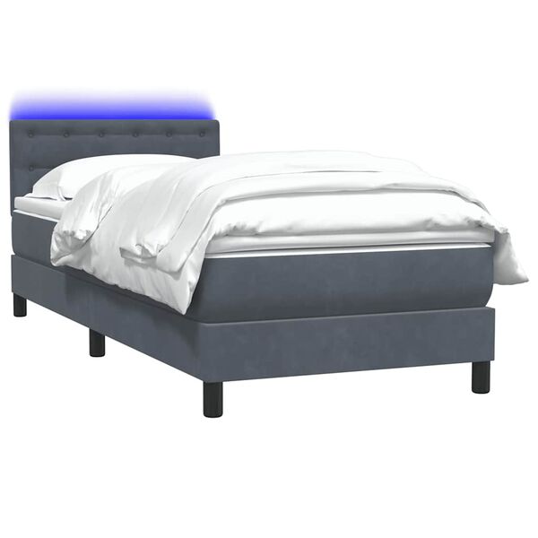 vidaXL &Kappa;&rho;&epsilon;&beta;ά&tau;&iota; Boxspring &mu;&epsilon; &Sigma;&tau;&rho;ώ&mu;&alpha; & LED &Sigma;&kappa;&omicron;ύ&rho;&omicron; &Gamma;&kappa;&rho;&iota; 90x210 &epsilon;&kappa;. &Beta;&epsilon;&lambda;&omicron;ύ&delta;&iota;&nu;&omicron;