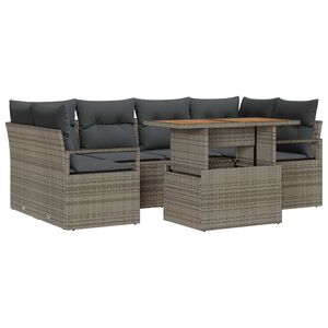vidaXL &Sigma;&epsilon;&tau; &Kappa;&alpha;&nu;&alpha;&pi;έ &Kappa;ή&pi;&omicron;&upsilon; &mu;&epsilon; &alpha;&pi;&omicron;&theta;ή&kappa;&epsilon;&upsilon;&sigma;&eta; 7 pcs &Gamma;&kappa;&rho;&iota; &Pi;&omicron;&lambda;&upsilon; &rho;ά&tau;&alpha;&nu;