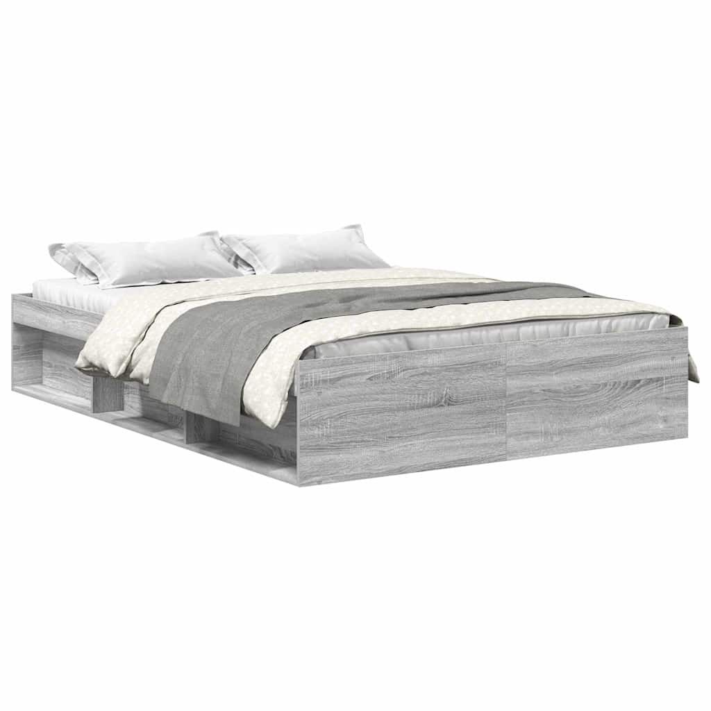 vidaXL Πλαίσιο Κρεβατιού Γκρι Sonoma 120x190 εκ. Small Double