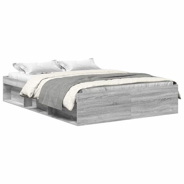 vidaXL Πλαίσιο Κρεβατιού Γκρι Sonoma 120x190 εκ. Small Double