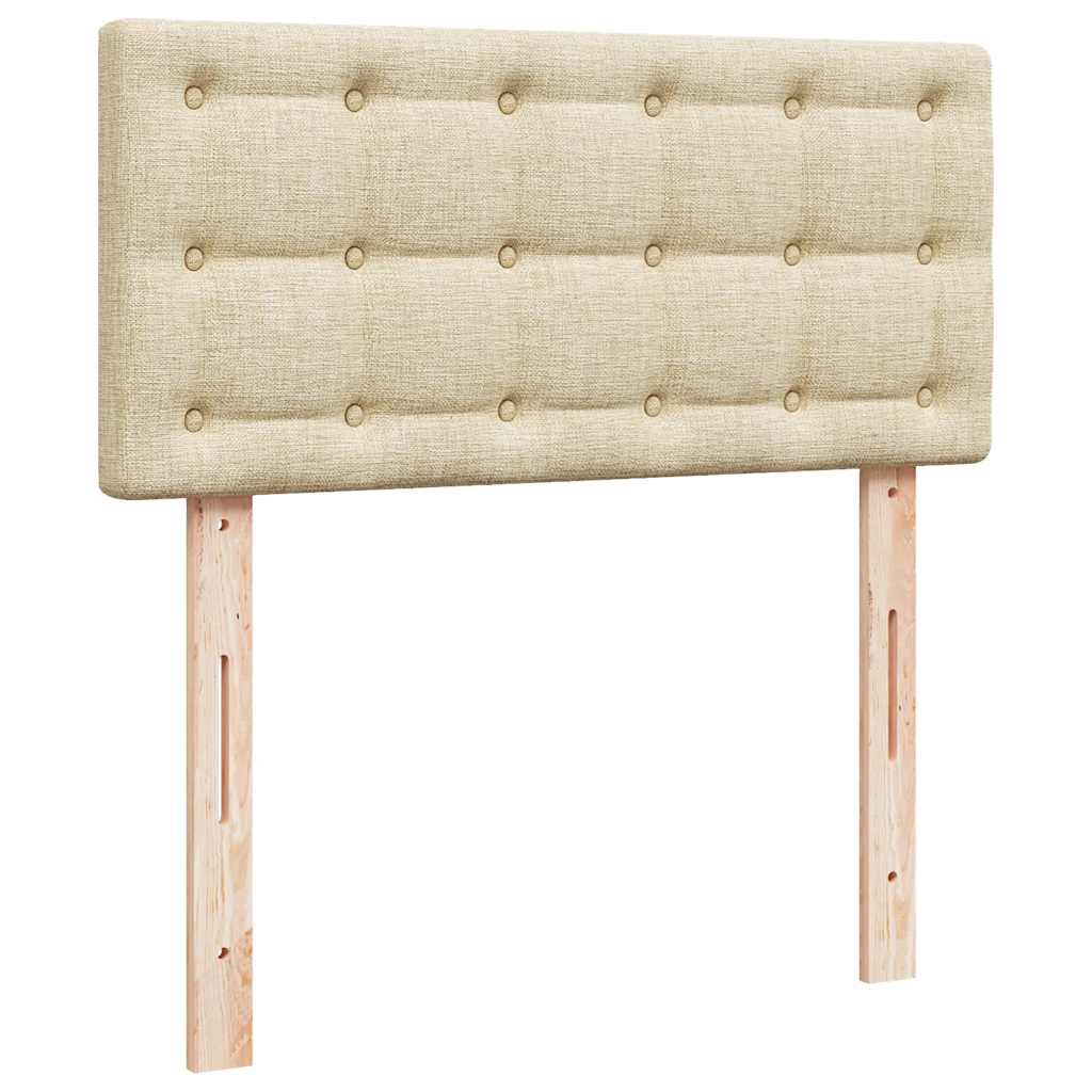 vidaXL Κρεβάτι Boxspring με Στρώμα Κρεμ 100 x 200 εκ. Υφασμάτινο