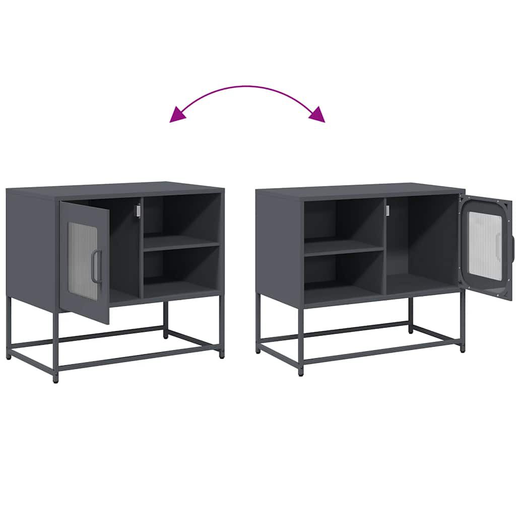 vidaXL Έπιπλο Τηλεόρασης Ανθρακί 68x39x60,5 εκ. από Χάλυβα