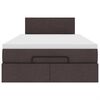 vidaXL Οθωμανικό κρεβάτι με στρώμα Σκούρο καφέ 120x190 cm Ύφασμα