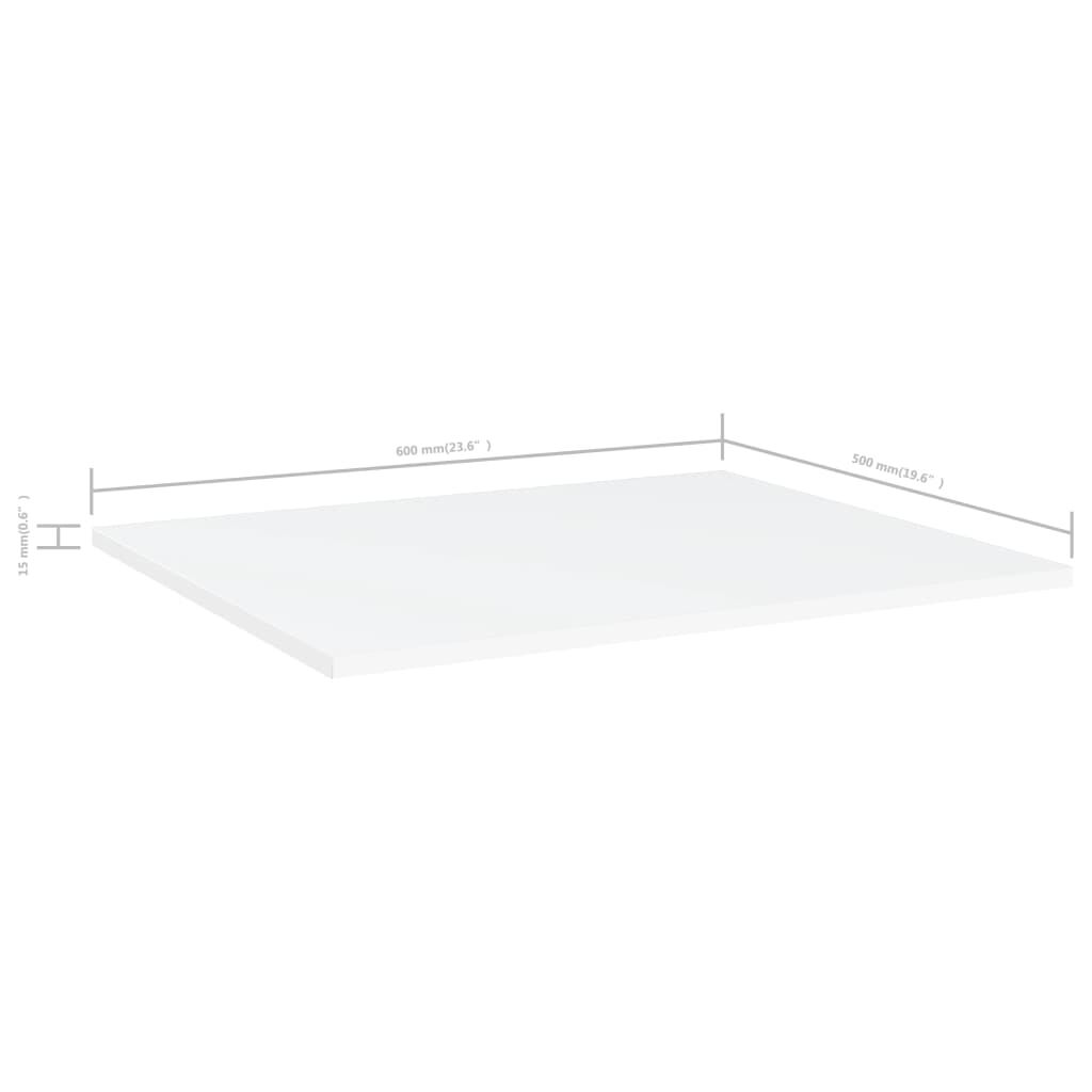 vidaXL Ράφια Βιβλιοθήκης 8 τεμ. Λευκά 60x50x1,5 εκ. από Μοριοσανίδα
