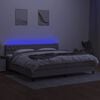 vidaXL &Kappa;&rho;&epsilon;&beta;ά&tau;&iota; Boxspring &mu;&epsilon; &Sigma;&tau;&rho;ώ&mu;&alpha; & LED &Alpha;&nu;.&Gamma;&kappa;&rho;&iota; 200x200&epsilon;&kappa;. &Upsilon;&phi;&alpha;&sigma;&mu;ά&tau;&iota;&nu;&omicron;
