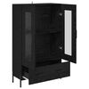 vidaXL Highboard με συρτάρι Corona Μαύρη Οξυά 69,5 x 31 x 115 εκ.
