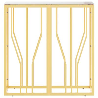 vidaXL Τραπέζι Κονσόλα Χρυσό 70x30x70 εκ. Ανοξείδωτο Ατσάλι και Γυαλί