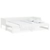 vidaXL Καναπές Κρεβάτι Συρόμενος Λευκός 2x(80x200) εκ. από Μασίφ Πεύκο
