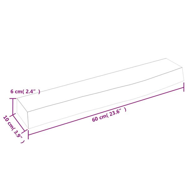 vidaXL Ράφι Τοίχου Σκούρο Καφέ 60x10x6 εκ. Επεξεργ. Μασίφ Ξύλο Δρυός