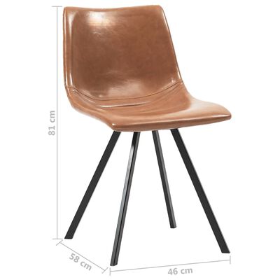 vidaXL Καρέκλες Τραπεζαρίας 4 τεμ. Χρώμα Κονιάκ από Συνθετικό Δέρμα