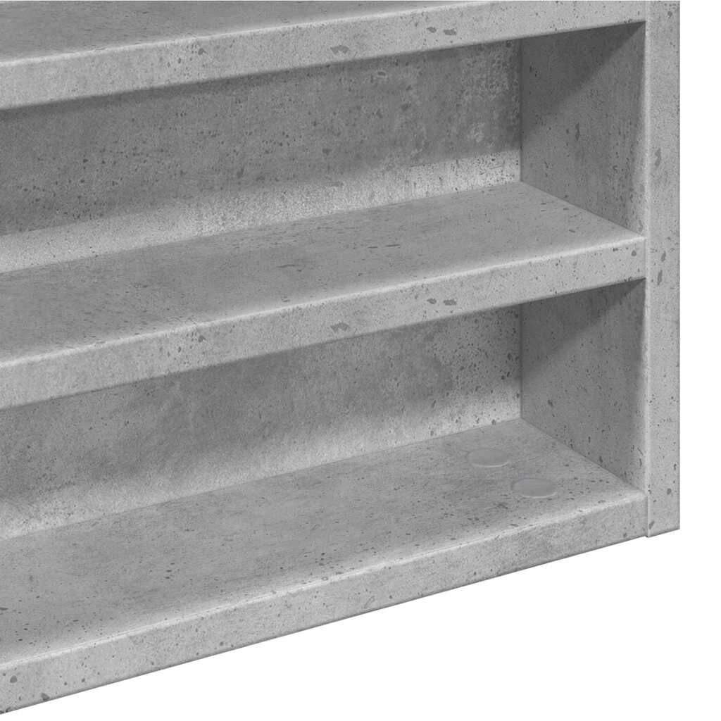 vidaXL Βιτρίνα Γκρι Σκυροδέματος 100x8,5x50 εκ. από Επεξεργασμένο Ξύλο