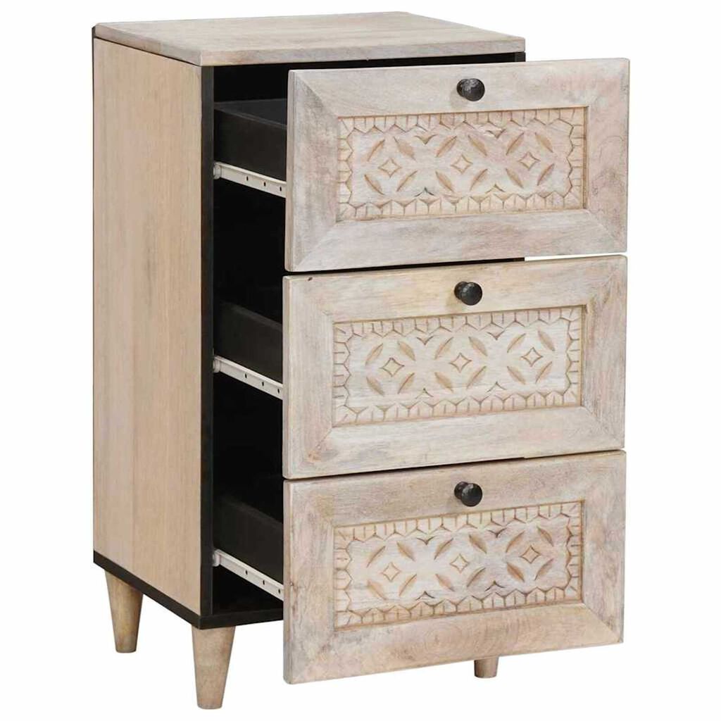 vidaXL Πλαϊνό γραφείο με συρτάρι Λευκό 33.5 x 40 x 75 εκ