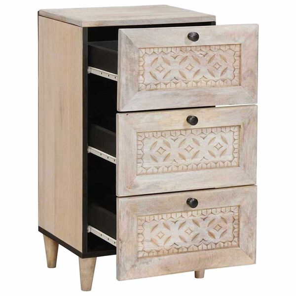 vidaXL Πλαϊνό γραφείο με συρτάρι Λευκό 33.5 x 40 x 75 εκ