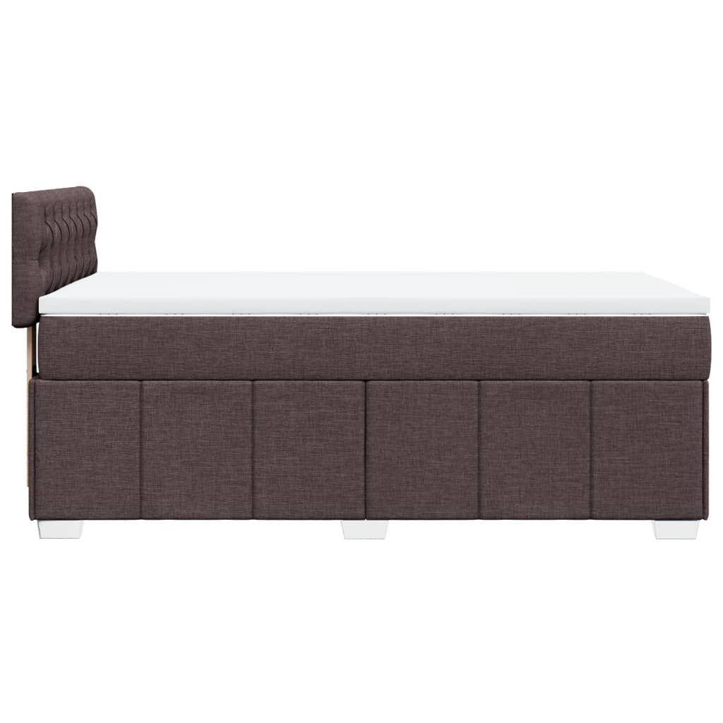 vidaXL Κρεβάτι Boxspring με Στρώμα Σκούρο Καφέ 80x200 εκ. Υφασμάτινο