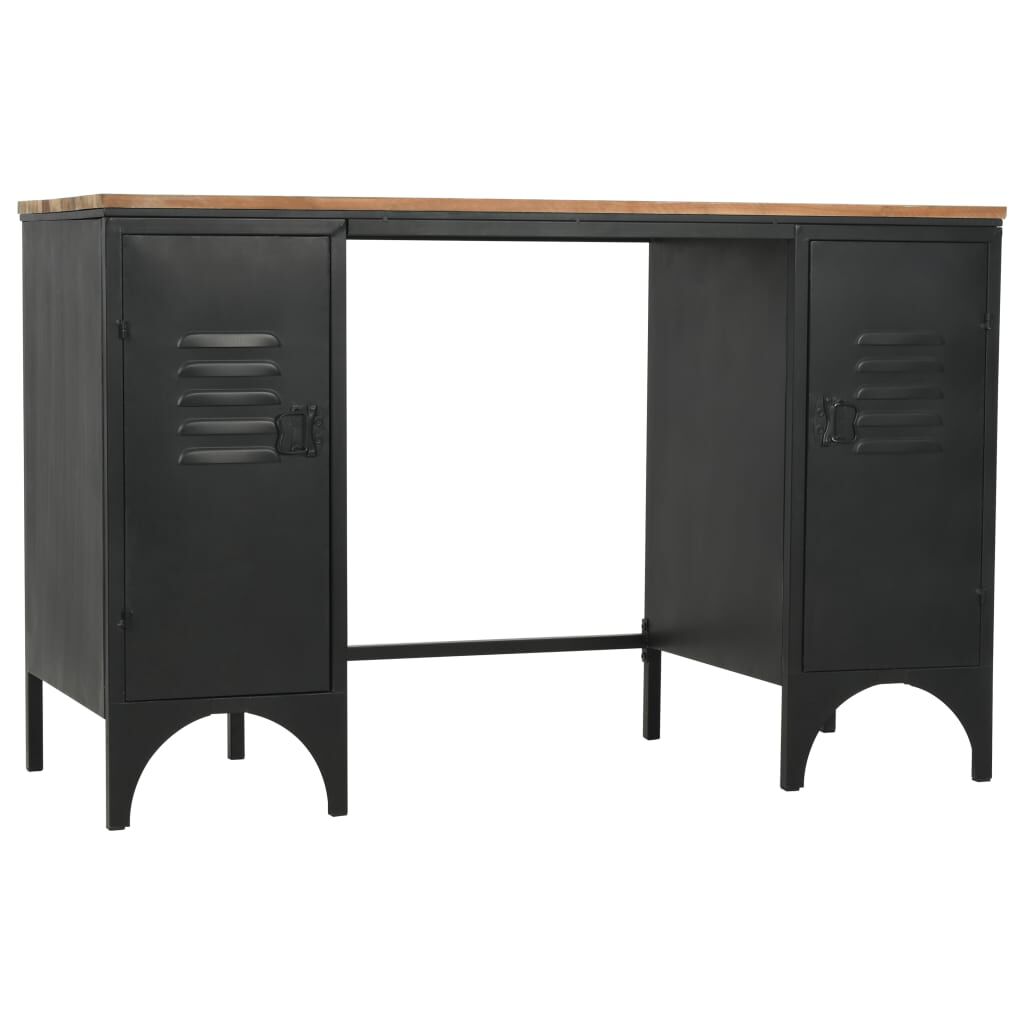 vidaXL Γραφείο με Ντουλάπια 120 x 50 x 76 εκ. Μασίφ Ξύλο Ελάτης/Ατσάλι