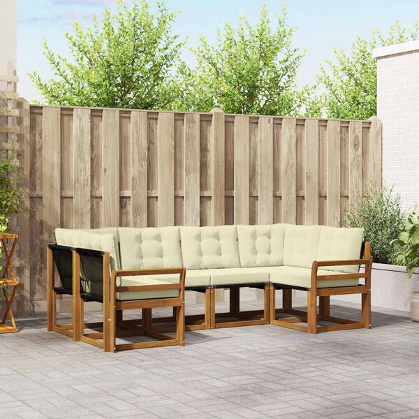 vidaXL &Sigma;&epsilon;&iota;&rho;ά &Kappa;&alpha;&nu;&alpha;&pi;έ &Epsilon;&xi;&omega;&tau;&epsilon;&rho;&iota;&kappa;&omicron;ύ &mu;&epsilon; &mu;&alpha;&xi;&iota;&lambda;ά&rho;&iota; 6 pcs &Phi;&upsilon;&sigma;&iota;&kappa;ό &kappa;&alpha;&iota; &Kappa;&rho;έ&mu;&alpha;