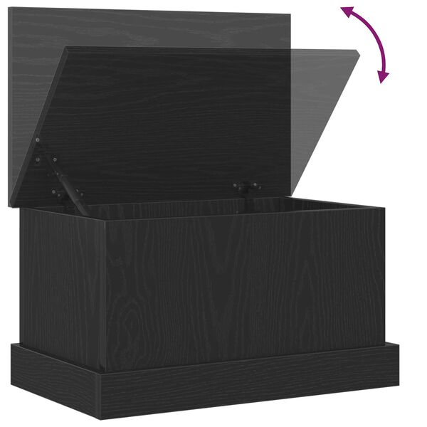 vidaXL Κουτί Αποθήκευσης Μαύρη Οξιά 50x30x28 εκ Επεξεργασμένο Ξύλο