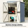 vidaXL Αποθήκη Κήπου Επιτοίχια Γκρι 118x100x178 εκ. Γαλβ. Χάλυβας