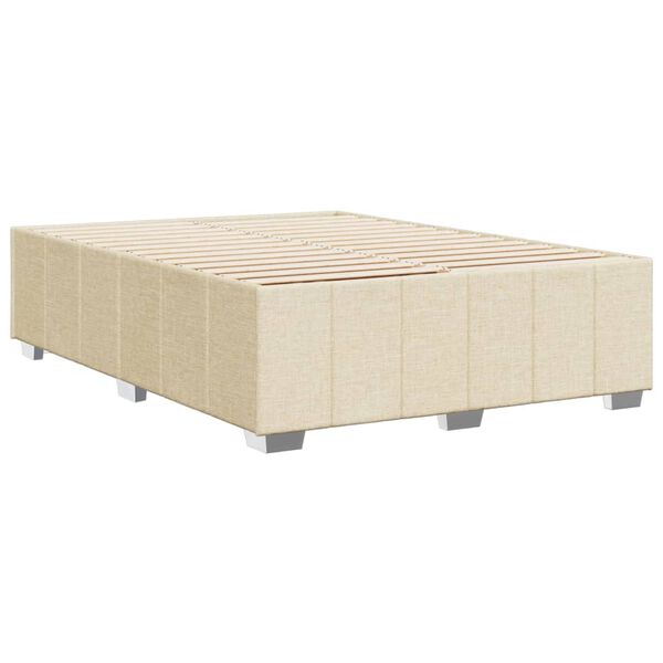 vidaXL Σκελετός Κρεβατιού Χωρίς Στρώμα Κρεμ 140x200 εκ.Υφασμάτινο