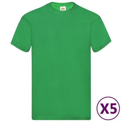 Fruit of the Loom T-shirt Original 5 τεμ. Πράσινα M Βαμβακερά