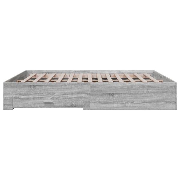 vidaXL Πλαίσιο Κρεβατιού με συρτάρια Γκρι sonoma 180x200εκ. Επεξ. Ξύλο
