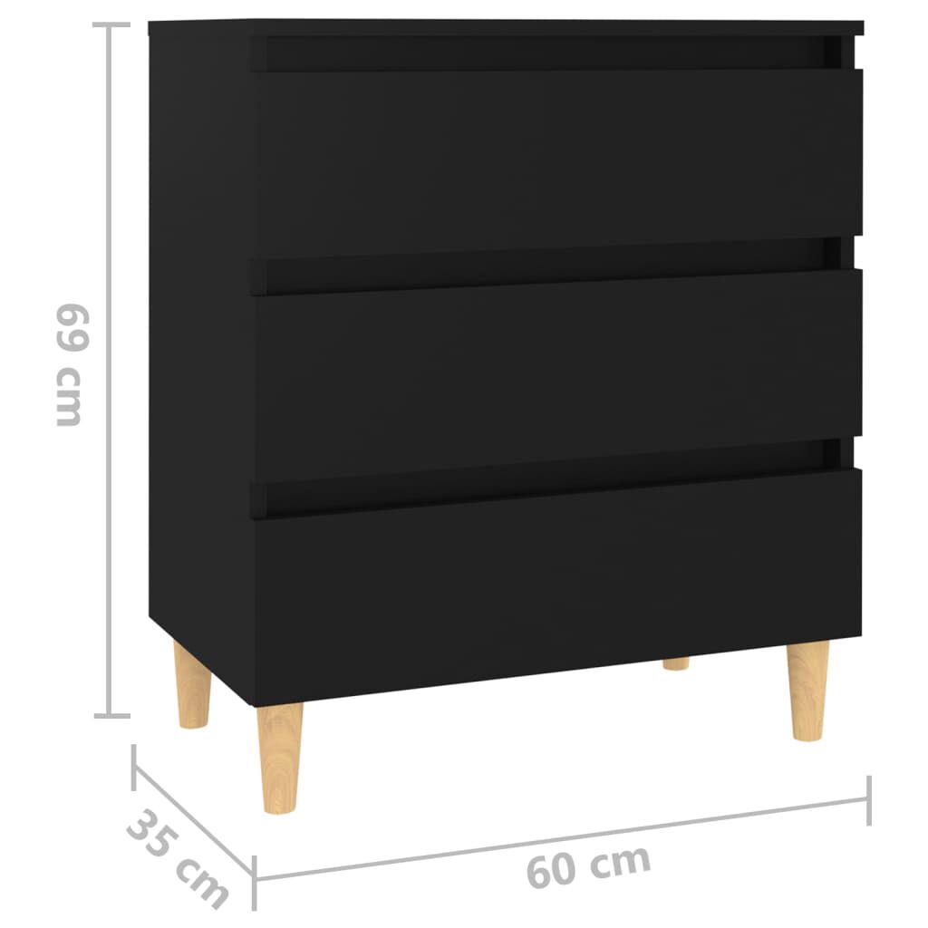 vidaXL Συρταριέρα Μαύρη 60 x 35 x 69 εκ. από Μοριοσανίδα