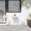 vidaXL Σετ μπιστρό 3 pcs Λευκό Ατσάλι