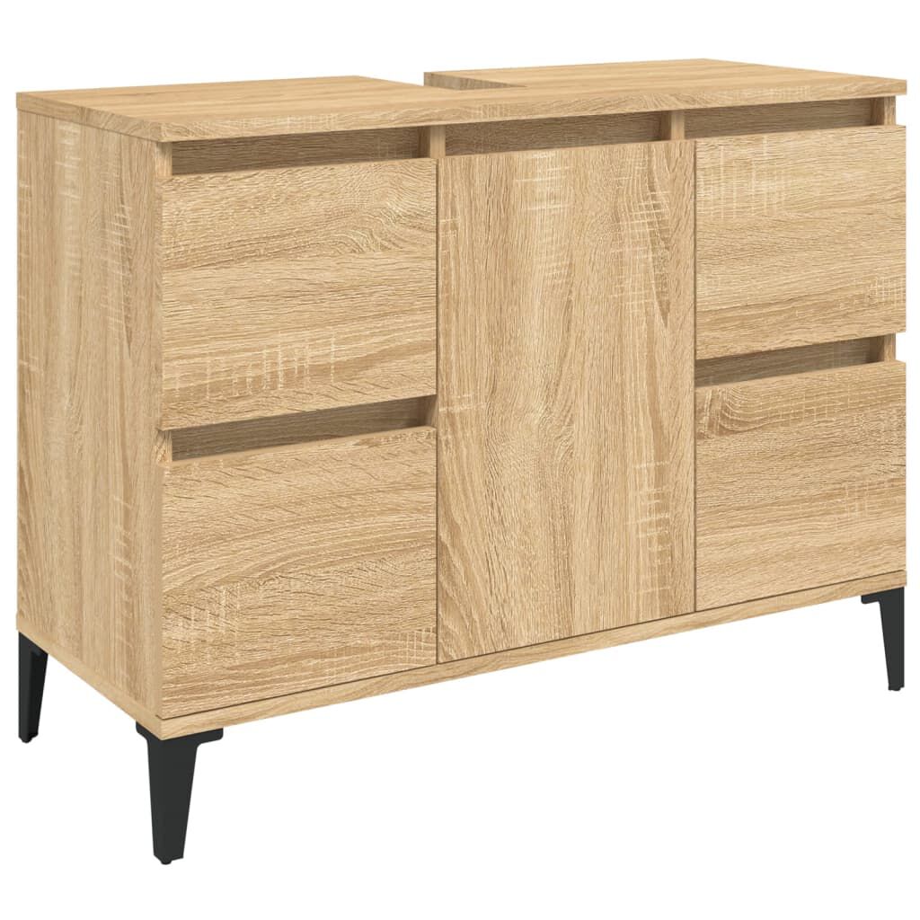 vidaXL Ντουλάπι Νιπτήρα Sonoma Δρυς 80x33x60 εκ. Επεξεργασμένο Ξύλο