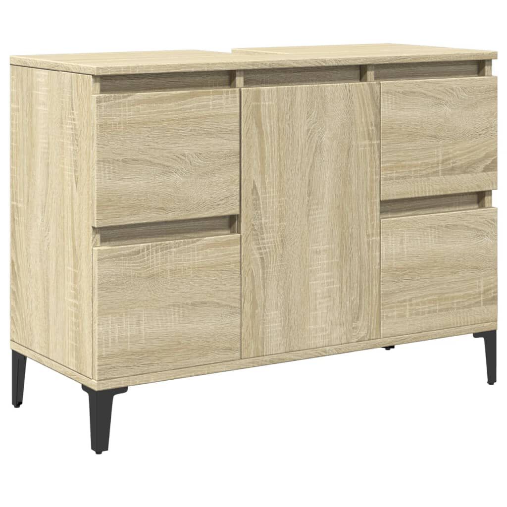 vidaXL Ντουλάπι Νιπτήρα Sonoma Δρυς 80x33x60 εκ. Επεξεργασμένο Ξύλο