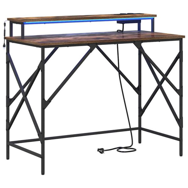 vidaXL Γραφείο Καπνιστή δρυς 100 x 50 x 86.5 εκ Επεξεργασμένο ξύλο