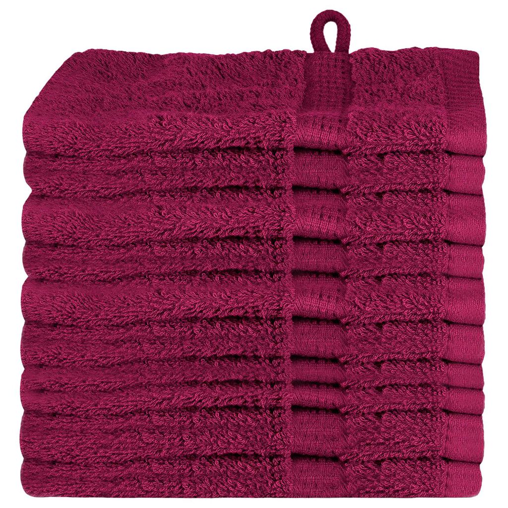 vidaXL Πετσέτες 10 pcs Μπορντώ 15 x 21 cm Βαμβάκι