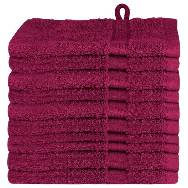 vidaXL Πετσέτες 10 pcs Μπορντώ 15 x 21 cm Βαμβάκι
