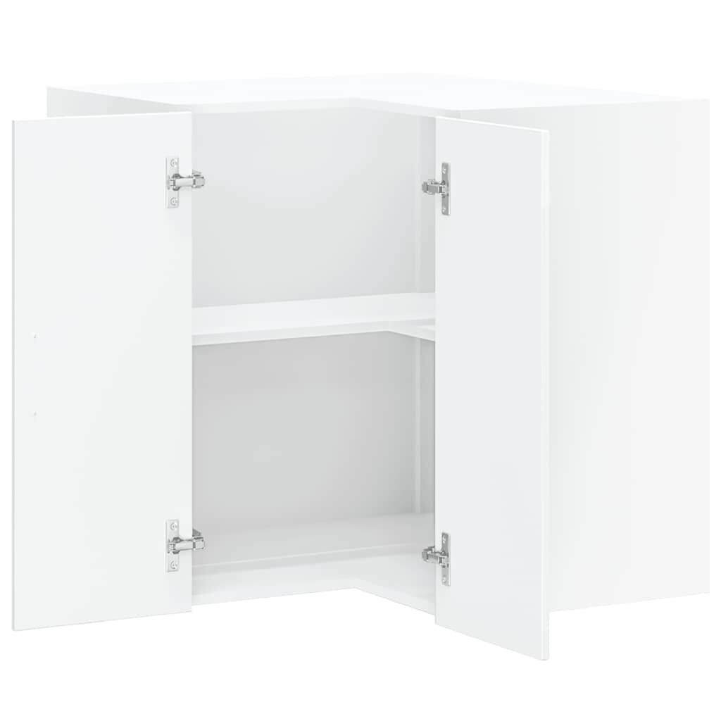 vidaXL Γωνιακό ντουλάπι τοίχου κουζίνας "Kalmar" High Gloss White