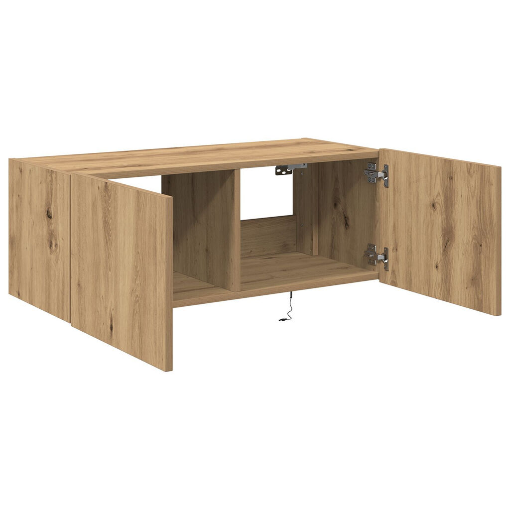 vidaXL Ντουλάπα TV με Φώτα LED Artisan Oak 80x35x31 εκ.