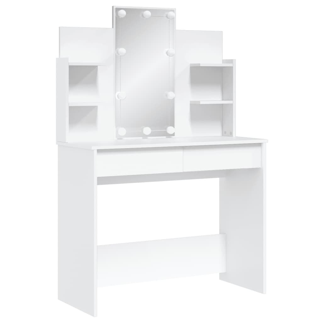 vidaXL Μπουντουάρ με LED Φώτα Λευκό 96x40x142 εκ.