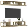vidaXL Έπιπλα Τηλεόρασης 4 τεμ. Sonoma Δρυς 100x30x30 εκ. Επεξ. Ξύλο