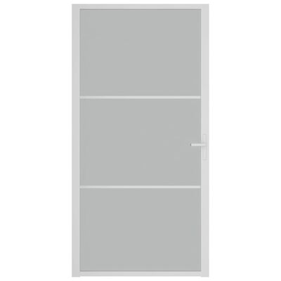 vidaXL Εσωτερική Πόρτα 102,5x201,5 εκ. Λευκή Ματ Γυαλί και Αλουμίνιο