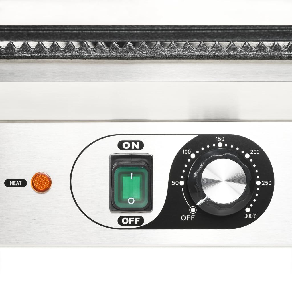 vidaXL Τοστιέρα Ραβδωτή Panini 1800 W 31x30,5x20 εκ. Ανοξείδωτο Ατσάλι