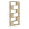 vidaXL Βιβλιοθήκη/Διαχωρ. Χώρου Sonoma Δρυς 80x24x186 εκ. Επεξ. Ξύλο